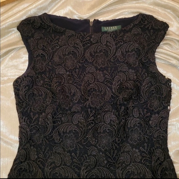 Ralph Lauren Navy Lace Sheath Dress - Picture 7 of 12